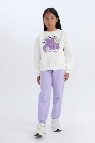 Defacto Kız Çocuk Relax Fit Bisiklet Yaka Baskılı Sweatshirt D1549a824wnwt32 Beyaz