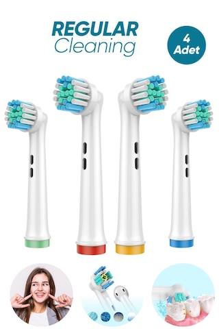 Echo Home Regular Cleaning Oral-B Uyumlu Yedek Başlık 4'lü