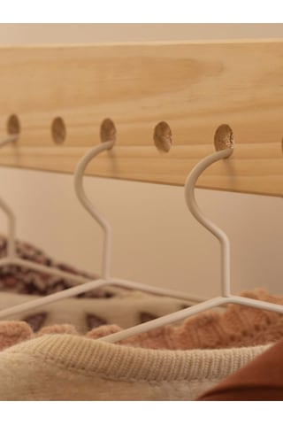 Ahşap Askı Raf Vestiyer 160x100 Cm Açık Kahverengi