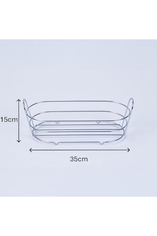 Tel Ekmek Sepeti İç Bezli Çıkarılabilir Ve Yıkanabilir Bezli Ekmeklik Cırtlı Bez Tasarım Masa Ve Mutfak İçin Şık Ekmek Sepeti 35x15x9 Cm Krem