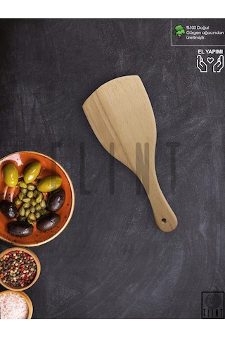 Gürgen Ağacı El Yapımı Tahta Ahşap Servis Spatula Çevirgeç 23cm
