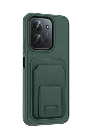 Xiaomi Redmi 15c Kılıf Kartlıklı Tpu Zore Bikart Kapak Koyu Yeşil