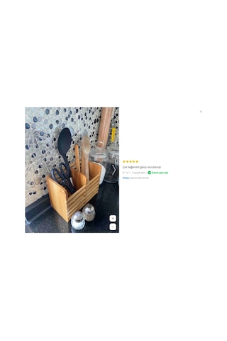Tezgah Üstü Iki Bölmeli Bambu Kaşıklık