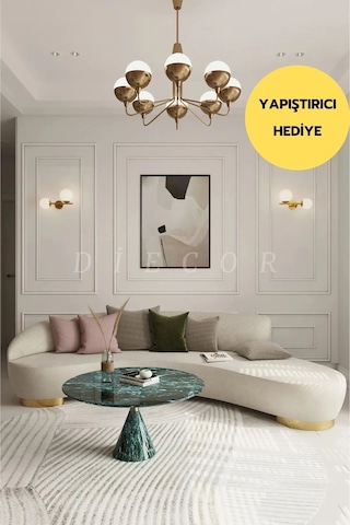 Diecor Boyanabilir Dekoratif Özel Hazır Kesim 4 Cm Ve 2.5 Cm Duvar Çıtası Bej 4 Cm Model:xa267