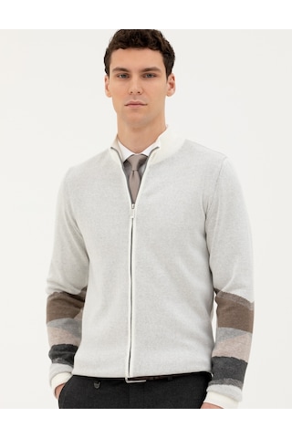 Pierre Cardin Erkek Ekru Triko Hırka 50278102-vr019 Ekru