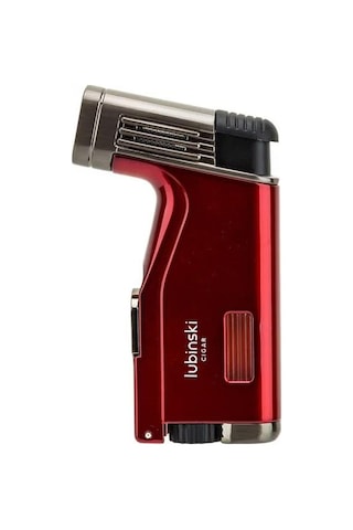Lubinski Cigar Delicili Çift Torch Puro Çakmağı Kırmızı Lb-142