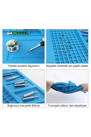 Omniax Emsa S-160 Büyük Telefon Tamir Pedi Isıya Dayanıklı Silikon Anti Statik Kokusuz Tamir Pedi