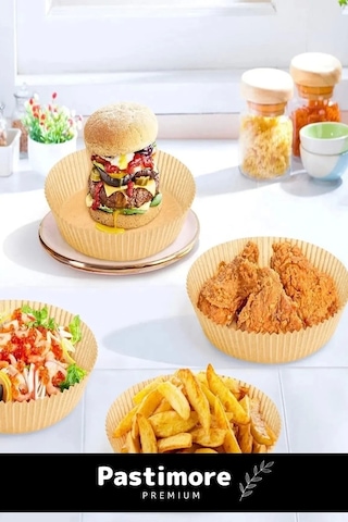 Premium Bpa İçermez Tüm Modeller İle Uyumlu Airfryer Hava Fritözü Yağsız Pişirme Kağıdı 50 Adet