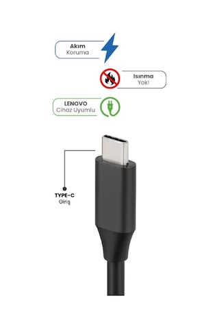 20v 3.25a Type-c 65w Lenovo İçin Laptop Adaptör