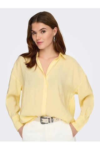Only Onlzazima L/s Loose Wvn Noos Kadın Gömlek 15272523 Sarı