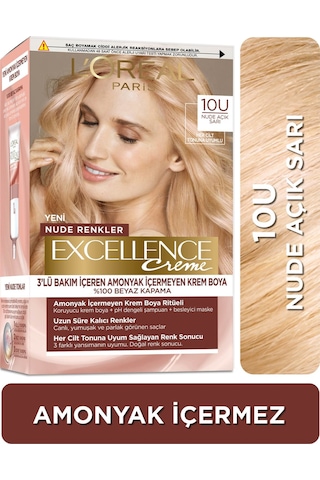 L'Oréal Paris L'Oréal Paris Excellence Creme Nude Renkler Saç Boyası – 10U Nude Açık Sarı 10U Nude Açık Sarı