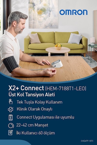 OMRON X2+ Connect Üst Koldan Ölçer Dijital Tansiyon Aleti