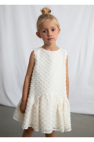 Mayoral Kız Çocuk Plumeti Elbise Ekru - 03911