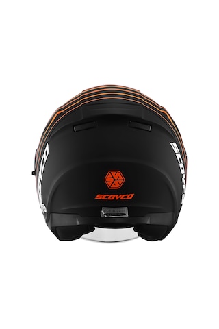 Scoyco OF-669 Truck Yarım Kask Güneş Vizörlü Mat Siyah Turuncu