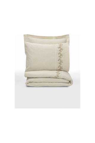 Cotton Box Cotton Keten Çift Kişilik Nevresim Takımı Darian Bej