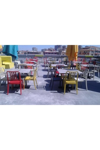 Papatya Varia 4 Adet Sandalye Açık Gri Mutfak Balkon Bahçe Kafe Cafe Restoran