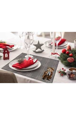 Teddies Kumaş Amerikan Servis 4'lü Set 35x50cm Keten Kumaş, Ulusl. Yıkama Ve Solmama Sertifikası Çok Renkli