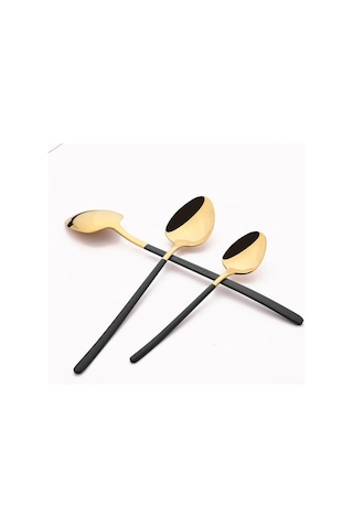 Novahub 6 Adet Mavi-altın 18/10 Paslanmaz Çelik Çay-kahve Kaşığı Seti 5.5 İnç Altın - Mavi