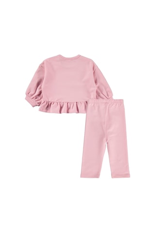 Civil Baby Tavşan Baskılı Fırfırlı 6-18 Ay Takım - Pembe Açık Pembe