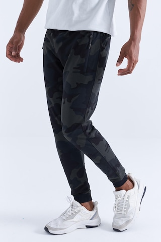Tommy Life Siyah Gölge Kamuflaj Desenli Dar Kalıp Jogger Erkek Eşofman Alt - 84754 Siyah