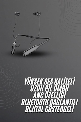 100 Saat Bluetooth Kulaklık Dijital Göstergeli Anc Özelliği Kablolu 1