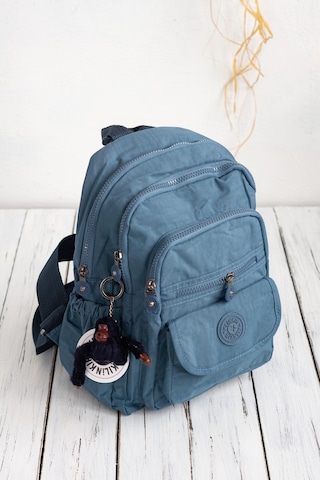 Krinkıl / Klinkır Su Geçirmez Ithal Kumaş Çok Gözlü Günlük Küçük Kadın Sırt Çantası Indigo Mavi 8317 Mavi