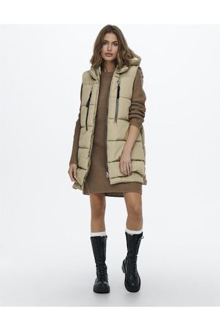 Only Kadın Şişme Kapüşonlu Yelek Onlnora Puffer Waistcoat - 15235033 Bej