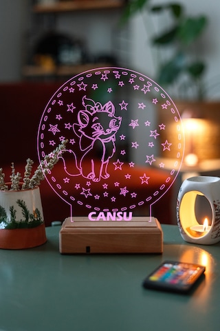 Çocuklara Özel 3D Kedi Ve Yıldızlar Masaüstü (458693959)