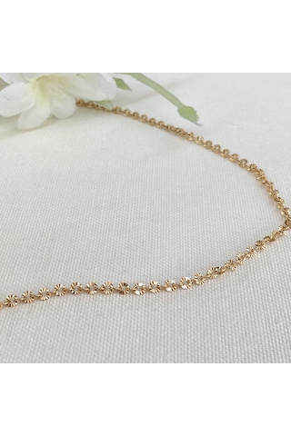 Işıltılı İşlemeli Çelik Zincir Kolye Kararmaz Xuping Vip Seri Ürün Rose 45 Cm Rose Gold