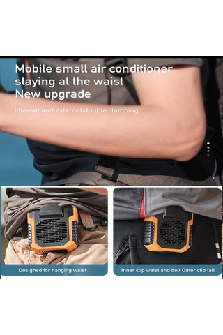 Skycity 6000ma Taşınabilir Bel Fanı, Yükseltilmiş 2'si 1 Arada Taşınabilir Mini Bel Klipsli Fan, Açık Hava Çal F