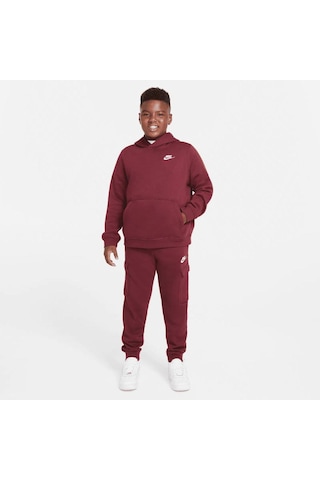 Nike DA5114 - 638 Sportswear Hoodie Club Çocuk Bordo Sweatshirt
