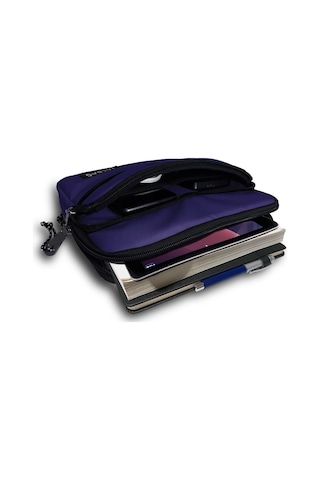 Jacbag Mor Kız Çocuk Ve Kadın Üç Cepli Tablet Telefon Defter Çantası Tablet Kılıfı