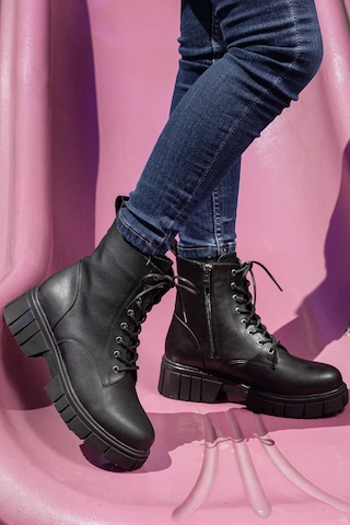 D099 Kadın Bot&bootie Postal Bot Siyah