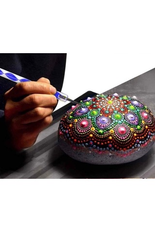 Dot Taş Görünümlü Ahşap 10 10 Cm Çok Renkli