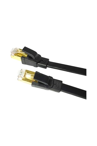 Ebitda Yüksek Hız 40gbps Cat8 Kablosu - 2000mhz Bant Genişliği, Altın Kaplama, 10m Siyah Yeni Desen