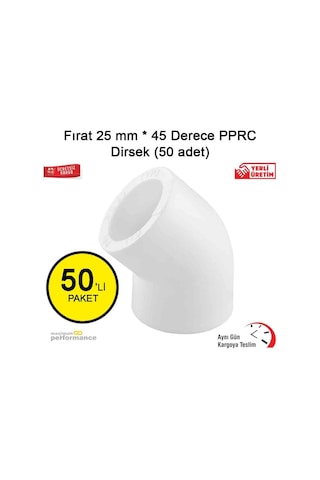 Fırat 25 Mm * 45 Derece Pprc Dirsek (50 Adet)