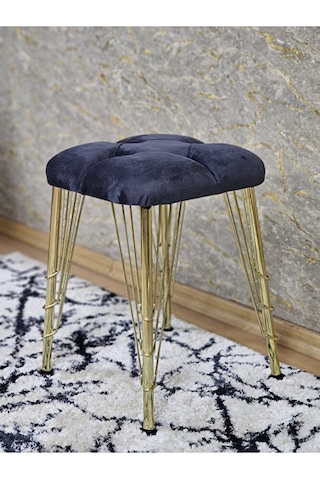 Kare Gold Kaplama Telli Ayaklı Tabure - Oturak - Bar Taburesi - A Çok Renkli