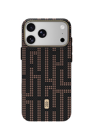 Apple iPhone 18 Pro Uyumlu Kılıf M-safe Şarj Özellikli Raptic Aramid Skin Serisi Karbon Kapak Siyah