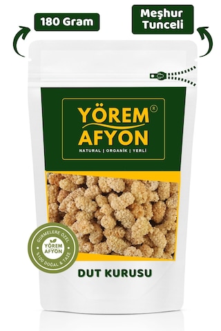 Yörem Afyon Tunceli Ulukale Yöresinin Efsanesi Katkısız Dal Kurusu Kar Beyazı Dut Kurusu Morus Alba 180gr. 180 G