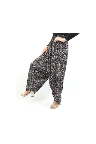 Özözkanlar Çiçekli Yöresel Jarse Yukarıdan Ağlı Şalvar Çok Renkli