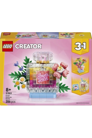 LEGO® Creator 3’ü 1 Arada Çiçekli Dekoratif Parfüm Şişesi 31383 - 8+ için Renkli Etiketler İçeren Oyuncak Yapım Seti (286 Parça)