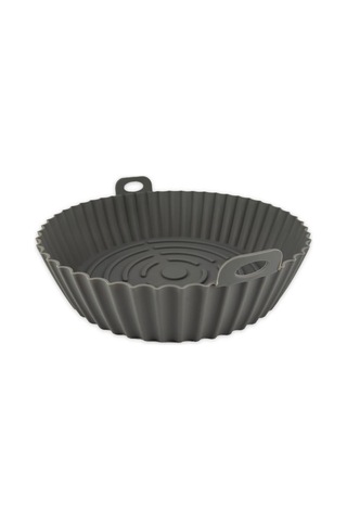 Digithome Yanmaz Yapışmaz Silikon Kulplu Airfryer Kalıbı 20 Cm Gri - Thn75825 Gri