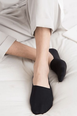 Kral Socks Kadın - Erkek Düz Desen 10'lu Paket - 10 Çift Pamuklu Terletmez Babet Çorap Siyah