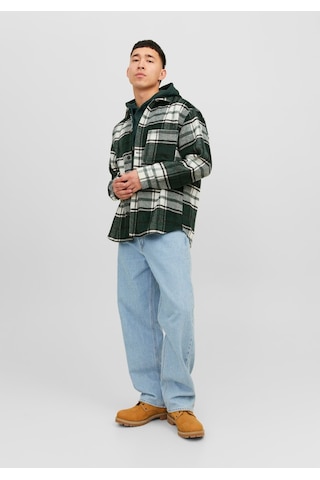 Jack & Jones Ekose Desenli Uzun Kollu Gömlek - Zac 12239303 Magical Forest Koyu Siyah