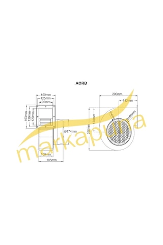 Bahçıvan AORB-M 2450 D/D 220/230 volt Monofaze Sac Gövdeli Salyangoz Fan Öne Eğimli