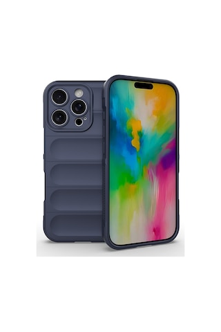 Nourthkiingdom Apple Uyumlu iPhone 16 Pro Max Kılıf Esnek Tpu Oyuklu Arka Yüzey Tasarımlı Nrtk Etnik Silikon Kapak - Siyah Siyah
