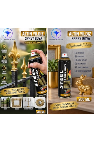İst Steel Sprey Boya Altın 200 Ml 0310 Altın Yaldız