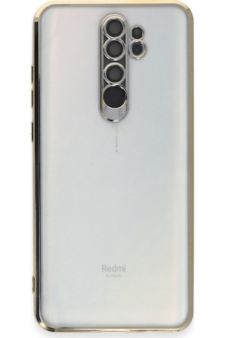 Newface Xiaomi Redmi Note 8 Pro Kılıf Razer Lensli Silikon - Gold Gold