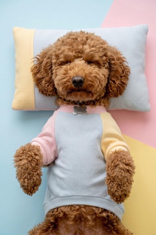 Bubbles Pastel Köpek Uyku Takımı Mini Yastıklı Şeker Renkli Yazlık Köpek Pijama Seti Küçük Irklar İçin