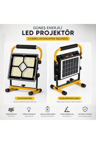 400 Led Çok Amaçlı Taşınabilir Projektör 4 Ayrı Kullanım Seçeneği Ve Powerbank Özelliği